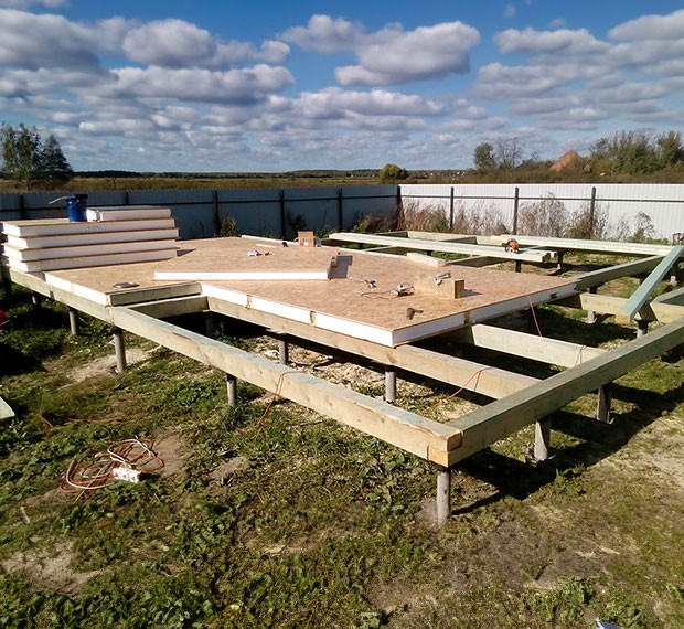 Свайно-винтовой фундамент 6х8 в Бикине