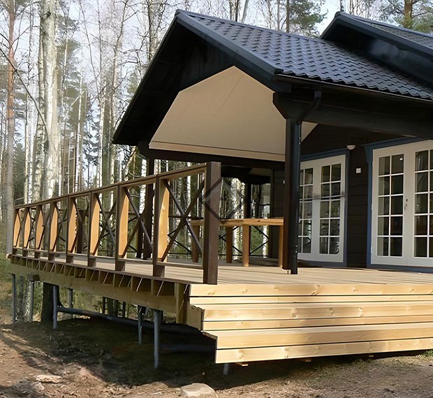 Винтовые сваи для крыльца в Бикине