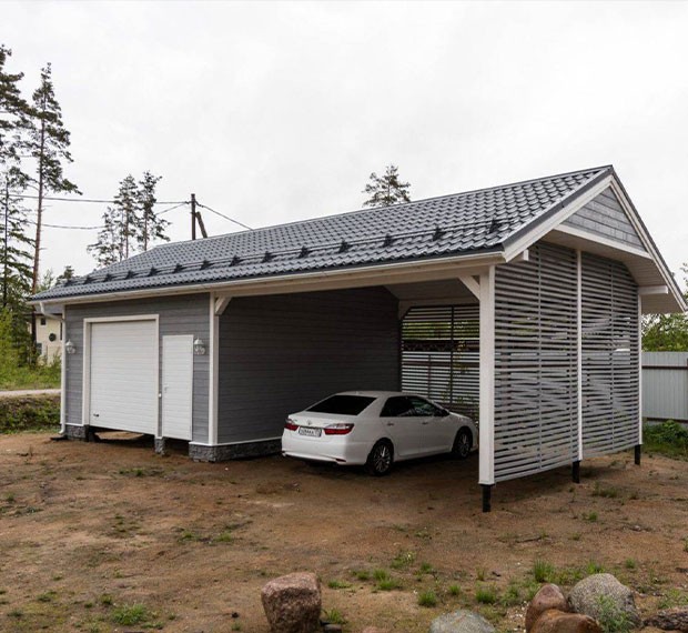 Монтаж винтовых свай под гараж в Бикине